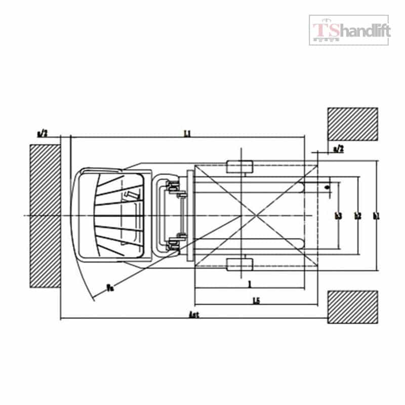 Electric stand up reach truck drawing structure