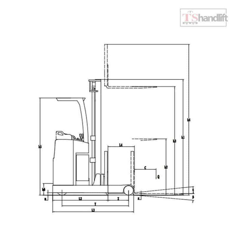 Electric stand up reach truck drawing