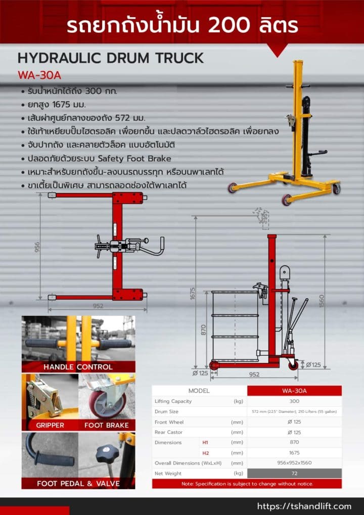 Catalog hydraulic drum truck wa 30a pdf