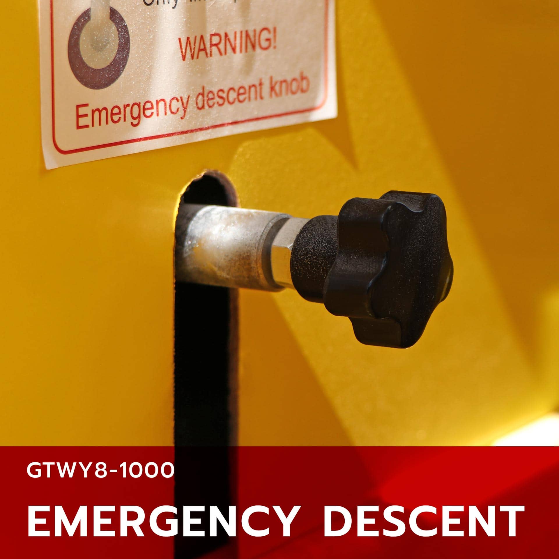 Emergency descent ลิฟท์กระเช้าส่วนบุคคล 1 เสา รุ่น gtwy8-1000